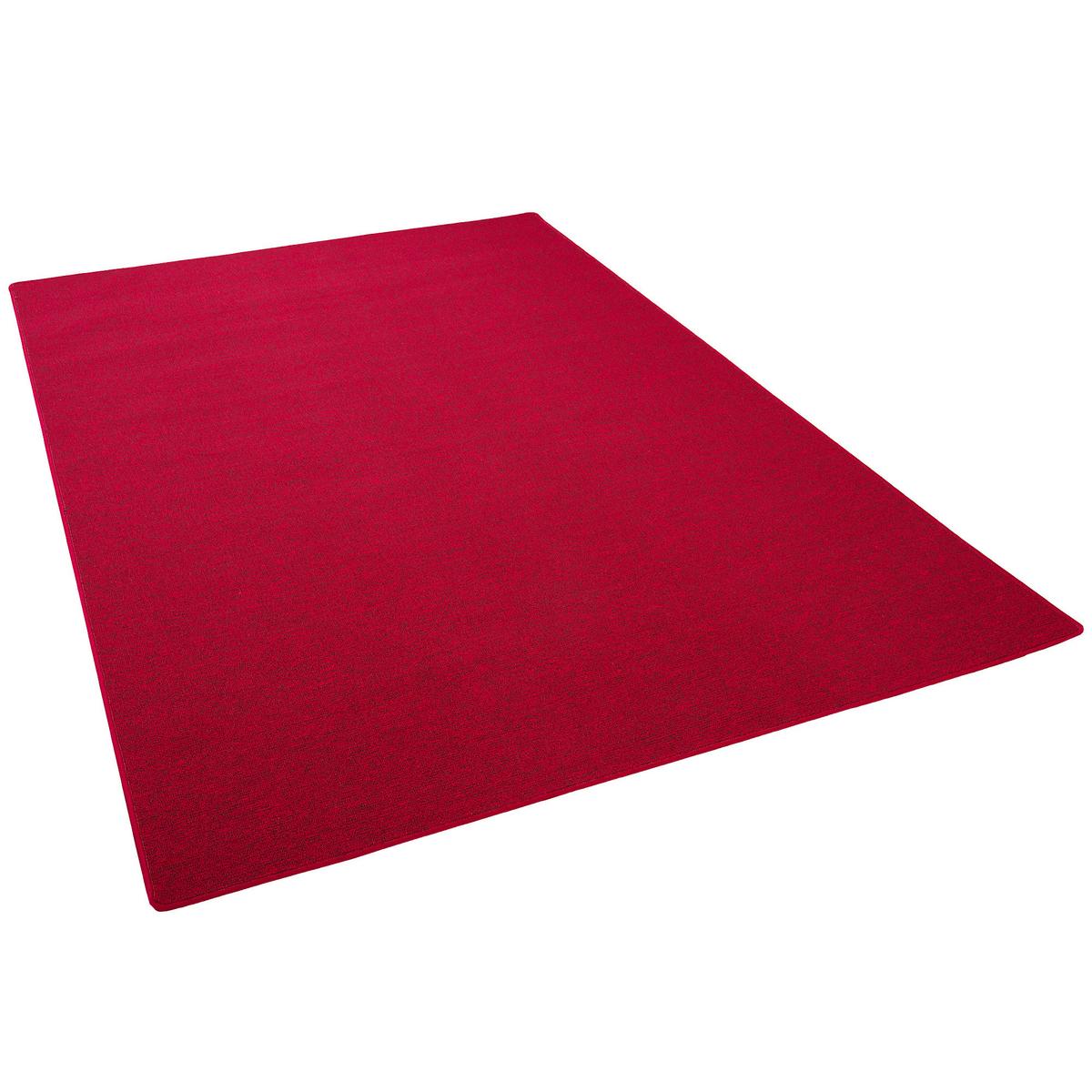 FEINSCHLINGEN VELOUR TEPPICH STRONG - Rot, Textil (133/133cm) - Snapstyle