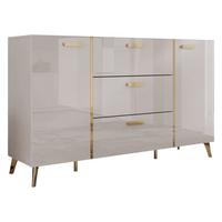 SIDEBOARD Picru 150 2D3SZ - Kaschmir/Goldfarben, Holzwerkstoff/Kunststoff (154/92/38cm) - MIRJAN24
