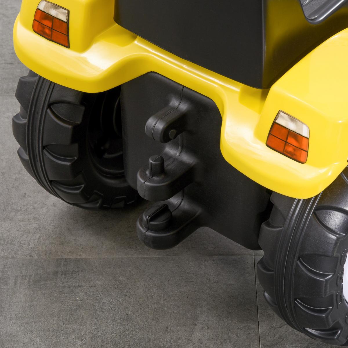 KINDER-RADLADER Kinderbagger Tretauto für 3-jährige Kinder mit Pedalen Gelb - Schwarz, Metall (114/41/52cm) - HOMCOM
