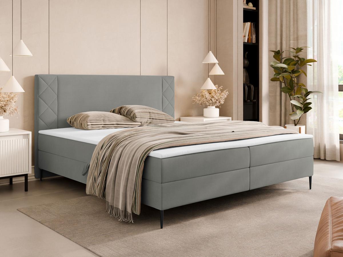 BOXBETT Portes - H3 - Schwarz/Grau, Holzwerkstoff/Textil (160/200cm) - MIRJAN24