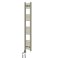 HANDTUCHHEIZKÖRPER elektrisch 300 x 1400 mm Beige Badheizkörper gerade mit Seitenanschluss mit Heizstab 300W - Beige, Metall (30/140/3cm) - LuxeBath