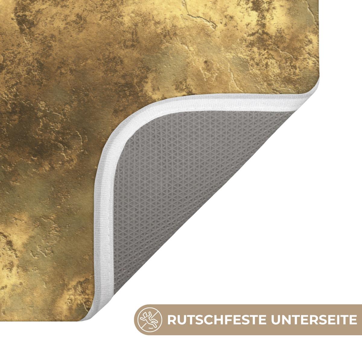 BADEMATTE Antik - Metallic-Look - Gold 60x40 cm - Goldfarben, Textil (60/40cm) - OnlyWow