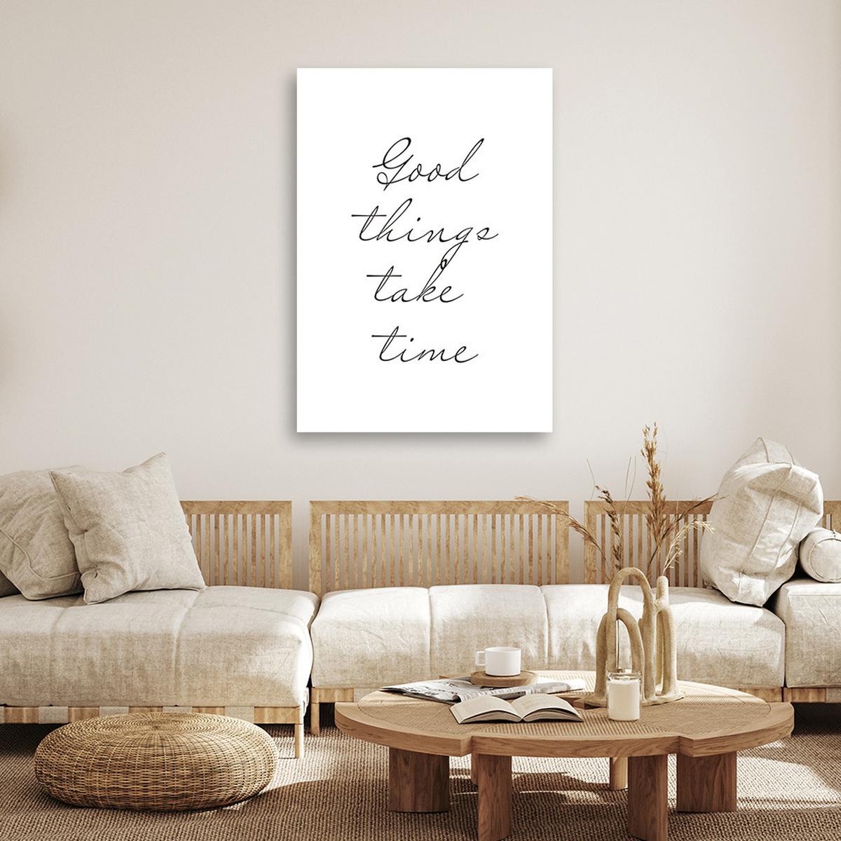 WANDBILD gut ding will weile haben - Schwarz, Textil (40/60cm) - Feeby