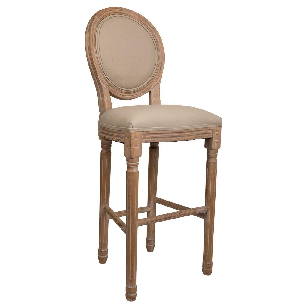 BARHOCKER auz Holz gepolsterter braun 48x42x76/121 cm - Braun, Naturmaterialien (48/121/42cm) - Wanderlust