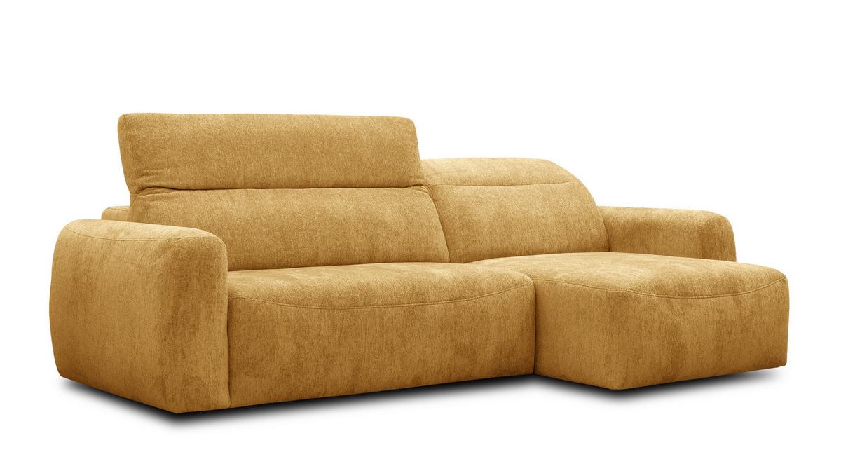 ECKSOFA NERO 4-Sitzer, gelb - Gelb/Schwarz, Holz/Textil (272/81/159cm) - Wozimo