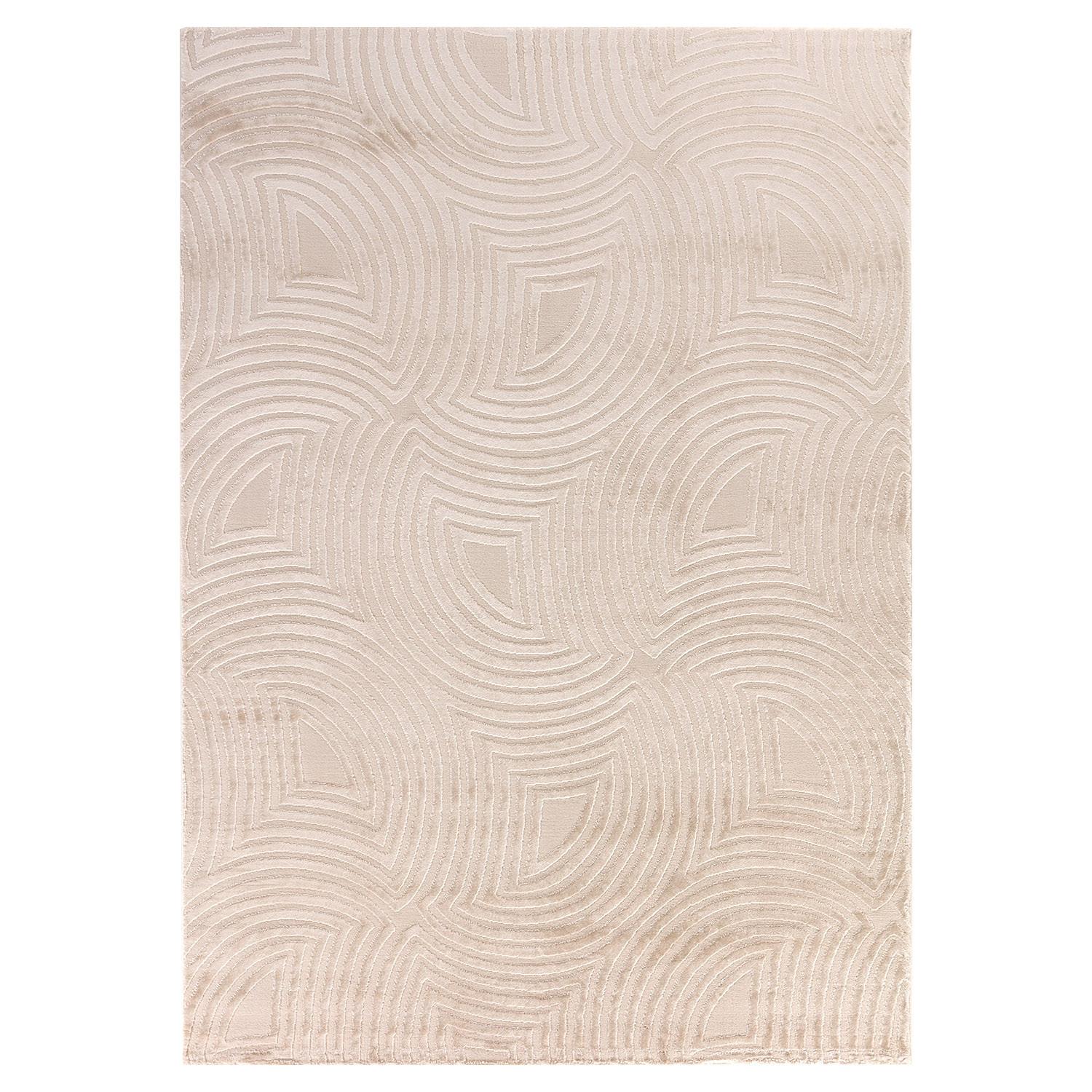 TEPPICH Kurzflor ILLER in Beige, mit 3D-Design, Florhöhe 12 mm, 80 x 250 cm - Beige, Textil (250/80cm) - KADIMA DESIGN