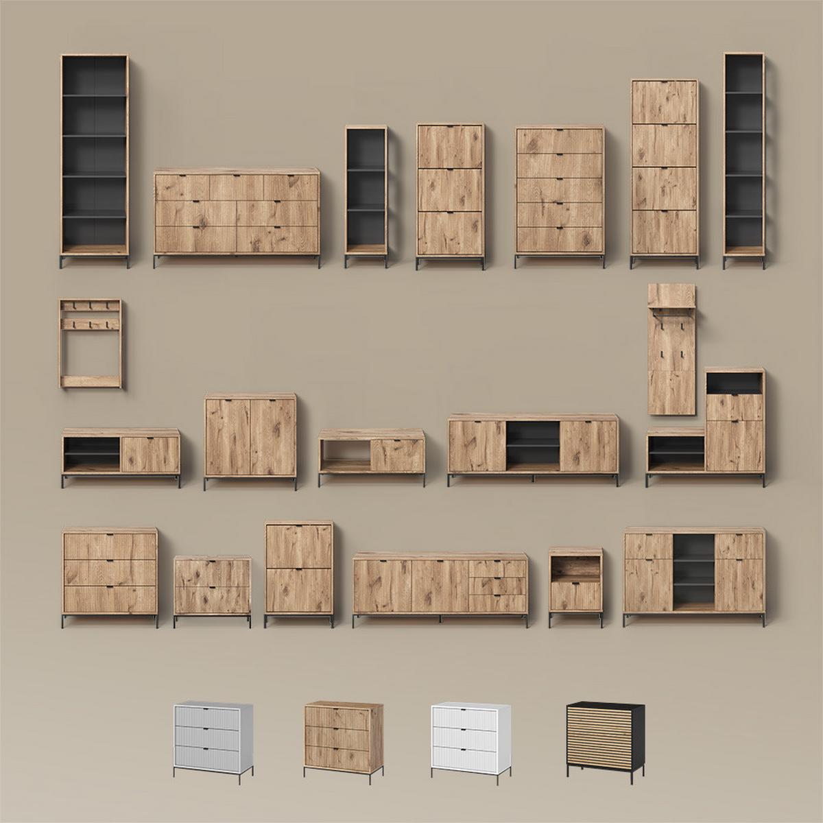 WASCHBECKENUNTERSCHRANK Aterno Weiß 70 x 63 cm mit 2 ausziehbaren Schubladen - Weiß, Holzwerkstoff (70/63/45.1cm) - Livinity®