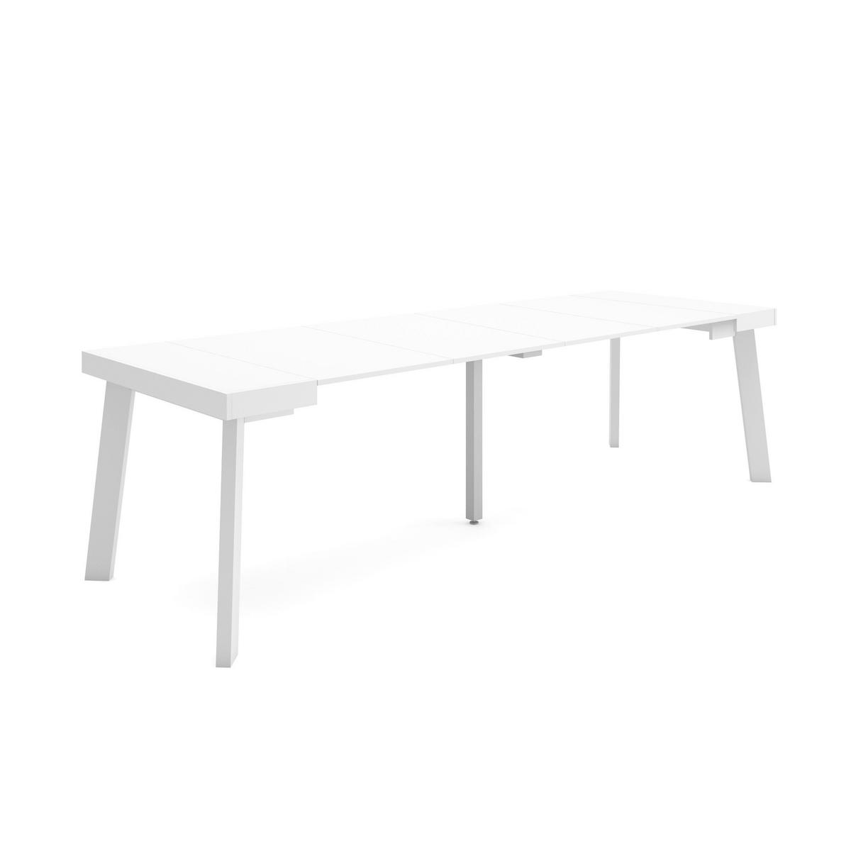 KONSOLENTISCH ausziehbar 58 bis 262cm, für 12 Gäste, weiß, 90/58/73cm - Weiß, Holzwerkstoff (90/262/73cm) - Skraut Home