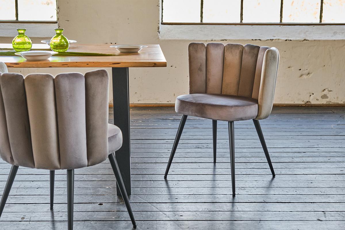 ESSZIMMERSTUHL JADA Grau Velvet - Grau, Kunststoff/Textil (59/86/55cm) - KAWOLA