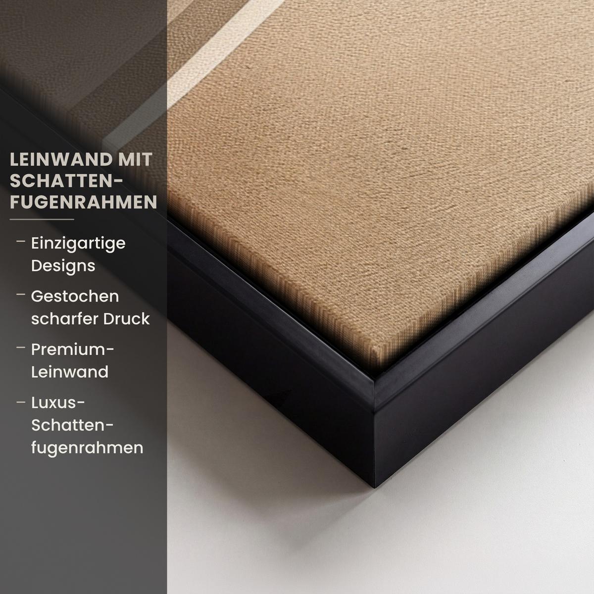 LEINWAND Bilder mit Rahmen - Beige - Natur - Abstrakt - Modern - 50x50 - Beige, Textil (50/50cm) - MuchoWow