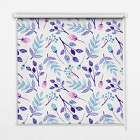INNENROLLO - Fensterrollo - Rollo - 70x140 cm - Blaue Blumen - Blau, Kunststoff (70/140/0.5cm) - TULUP