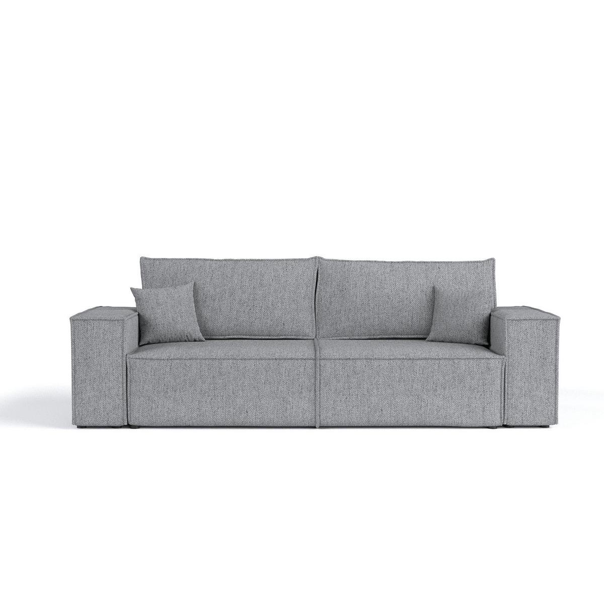 SOFA RESSO mit Schlaffunktion Grau im Neve Stoff - Schwarz/Grau, Holz/Holzwerkstoff (255/70/105cm) - AltaBeds