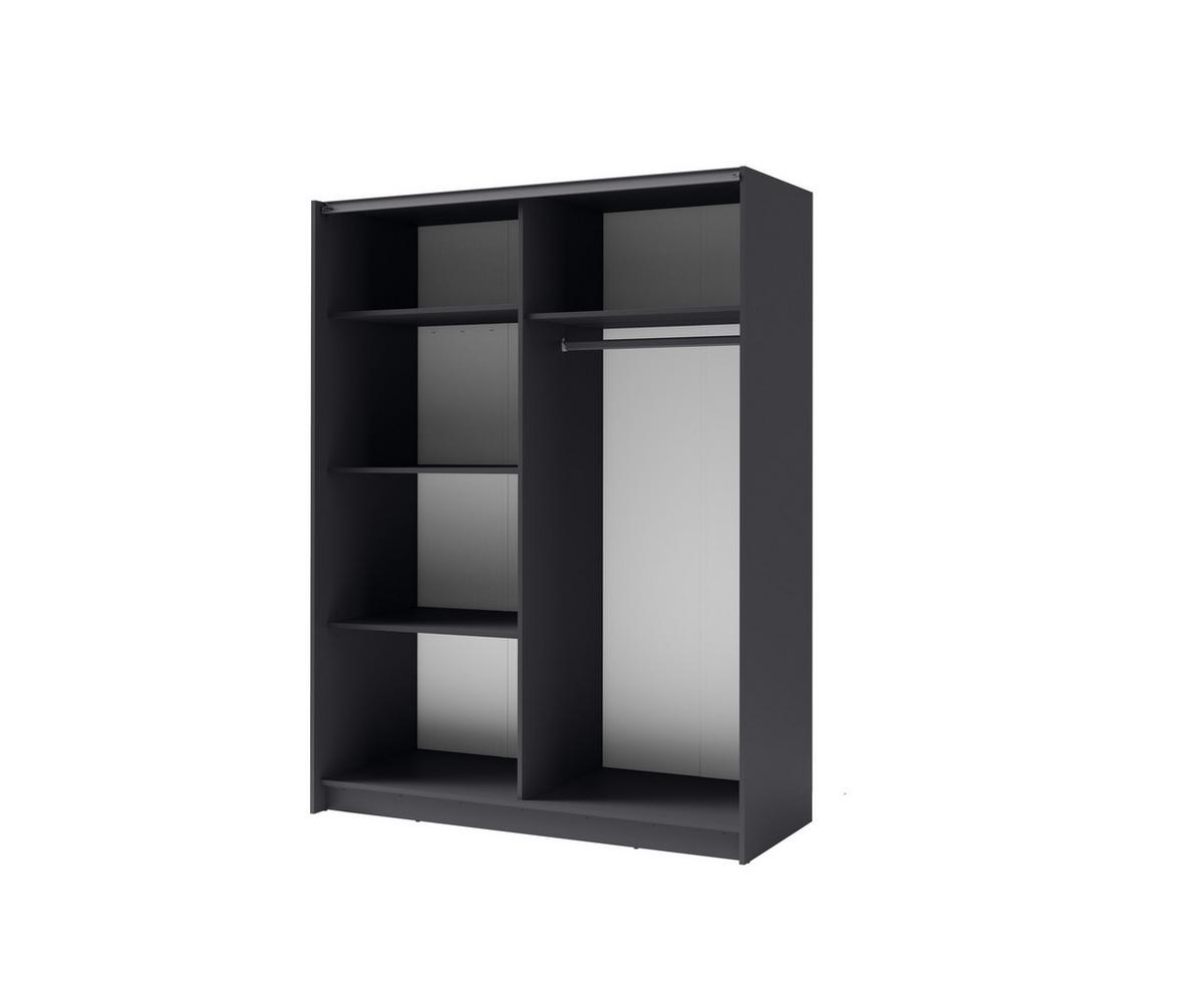 SCHWEBETÜRENSCHRANK ELRON 180,6/198,5/62cm 2-türig Graphitfarben - Graphitfarben, Holzwerkstoff (180.6/198.5/62cm) - MASSENO