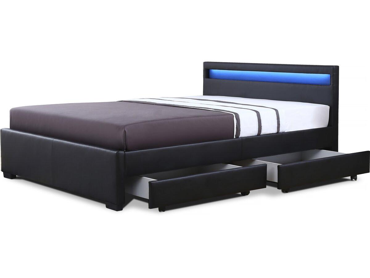 BETT nico Schwarz - Schwarz, Textil (190/140cm) - Habitat Garten