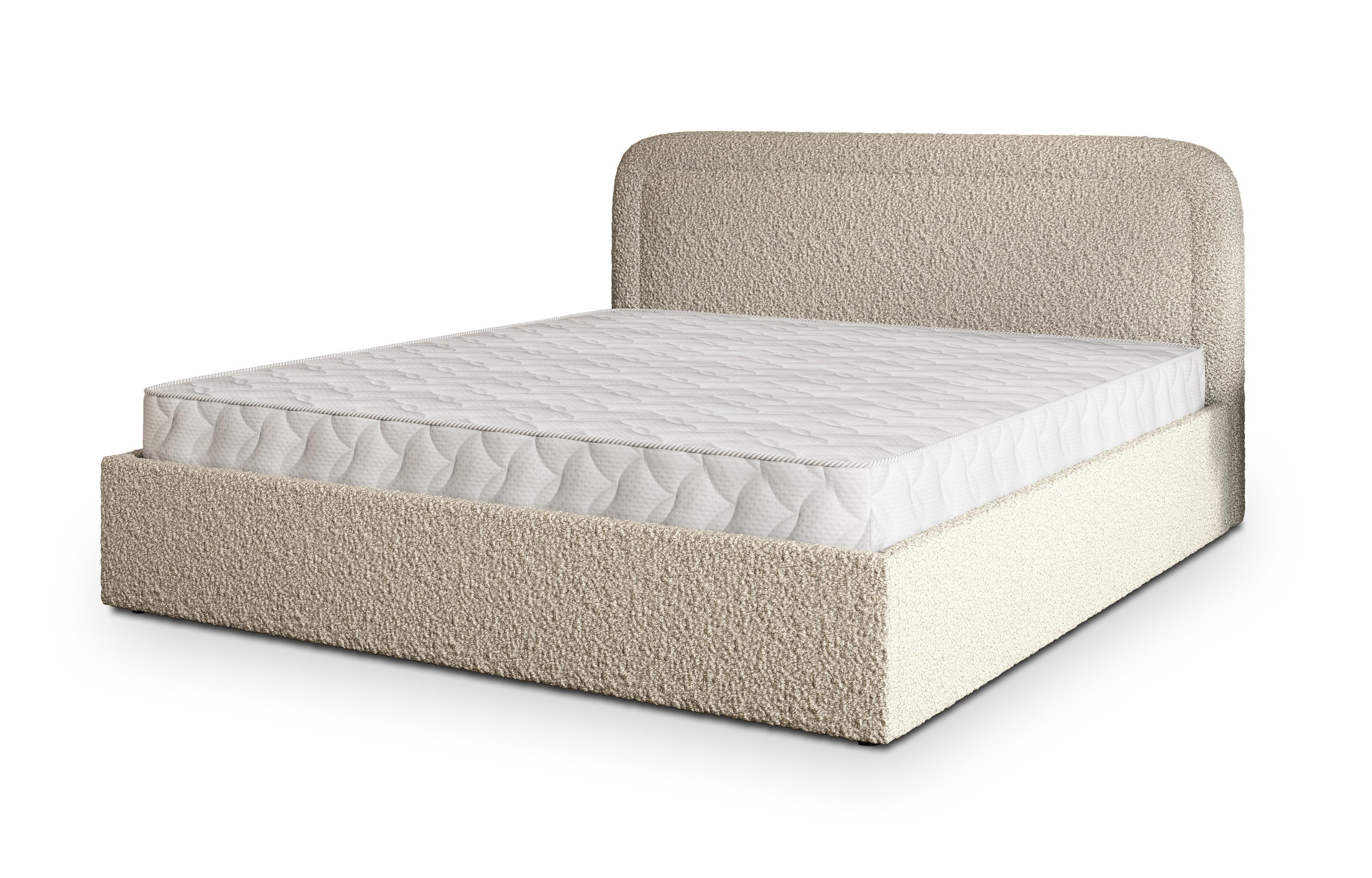POLSTERBETT BENIRA Q 160x200 cm mit Bettkästen - Beige - Beige, Holz (160/200cm) - MASSENO