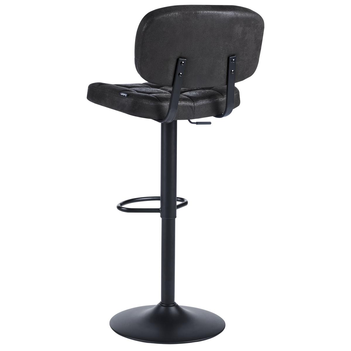 BARHOCKER 2er-Set Kunstwildleder drehbar Schwarz Tilton - Schwarz, Textil (49/96/42cm) - Beliani