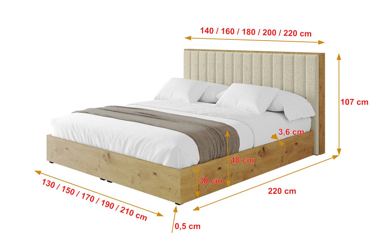 POLSTERBETT mit Bettkasten und Lattenrost, Bett mit Matratze H3/H4 - ENZO4 180x200 Beige - Taupe, Holzwerkstoff/Textil (180/200cm) - ALTDECOR
