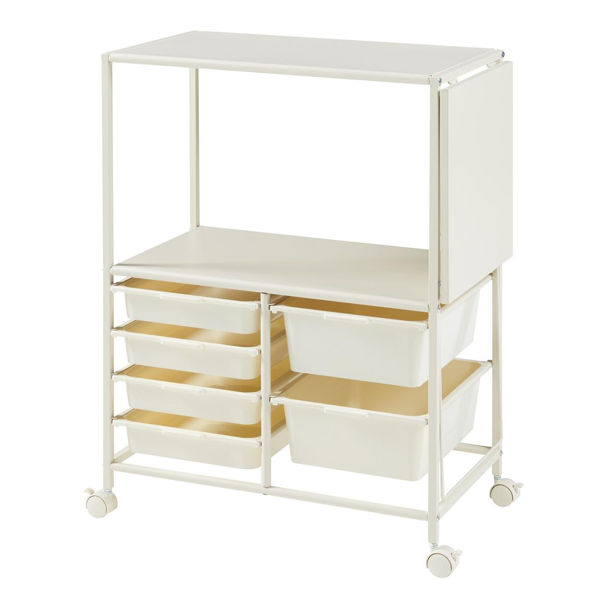 ROLLWAGEN Sørfold - Weiß, Metall (37/85/100cm) - [en.casa]