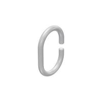 DUSCHVORHANGRINGE C-Form offen 60/42 mm für Duschvorhangstange / Spannstange, Glasklar, Packung 10 Stück - Transparent, Kunststoff (30cm) - INTERDECO