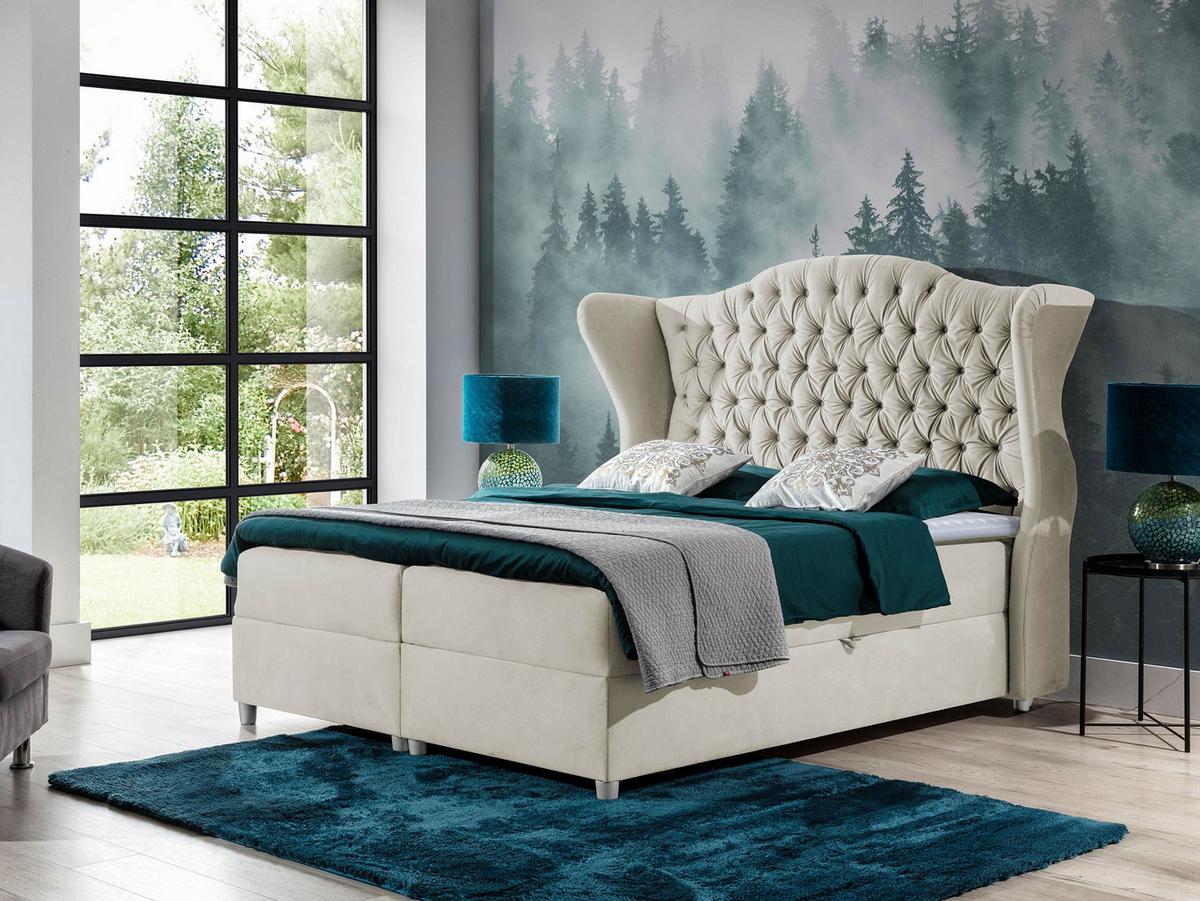 BOXBETT Livia - H3 - Creme, Holz (160/200cm) - MIRJAN24