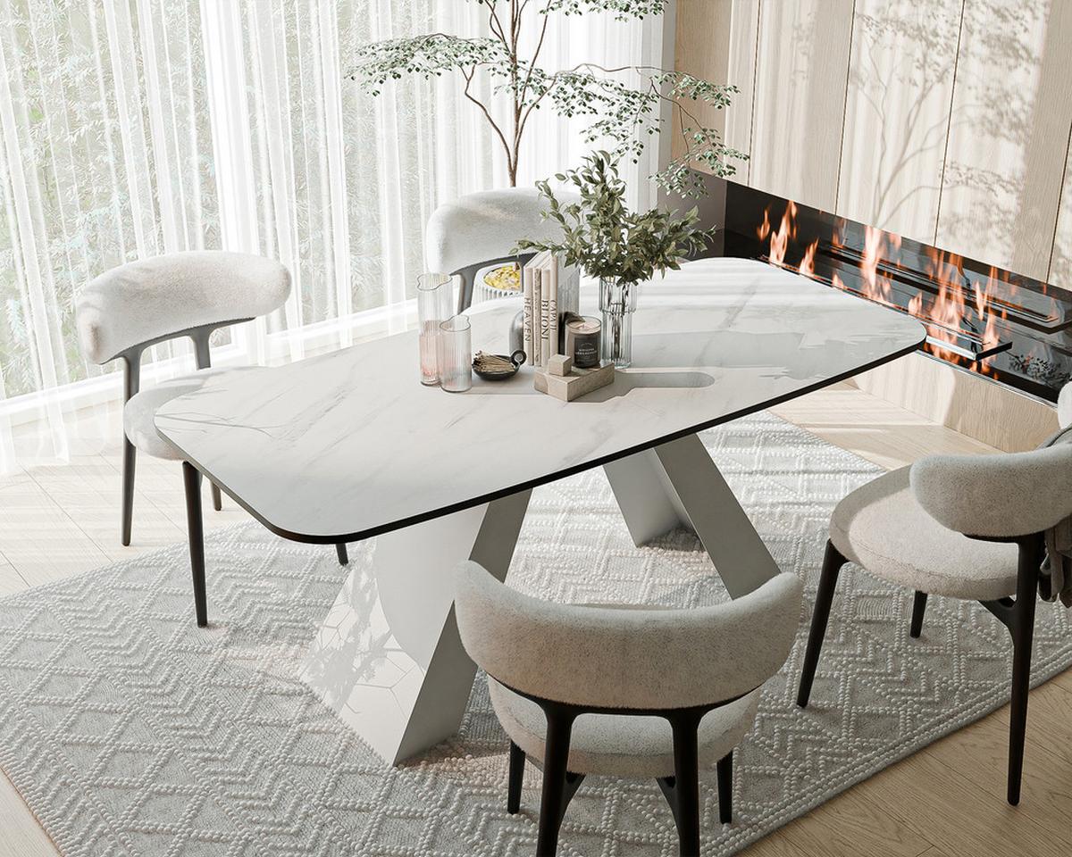 AUSZIEHTISCH ZENITH 180/90/76 cm mit Metallgestell, Weiß / Bianco - Perlmutt/Weiß, Holzwerkstoff/Metall (90/180/76cm) - Idohome