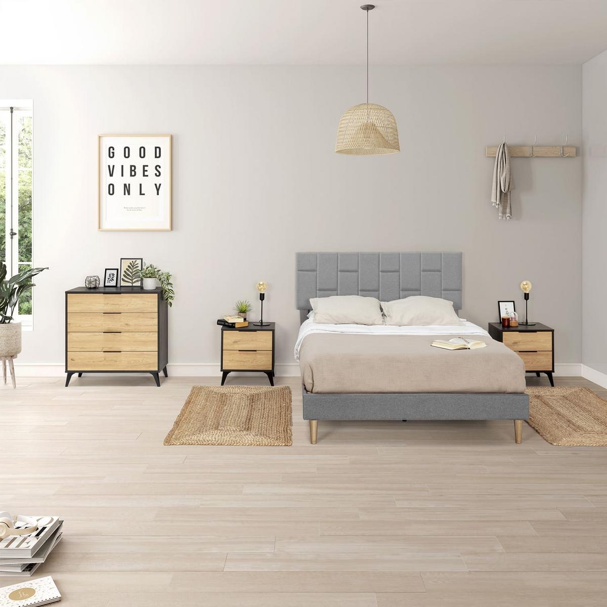 POLSTERBETT 140x190 cm Sorni, Hellgrau - Hellgrau, Textil (195/148/113cm) - VS Venta-stock