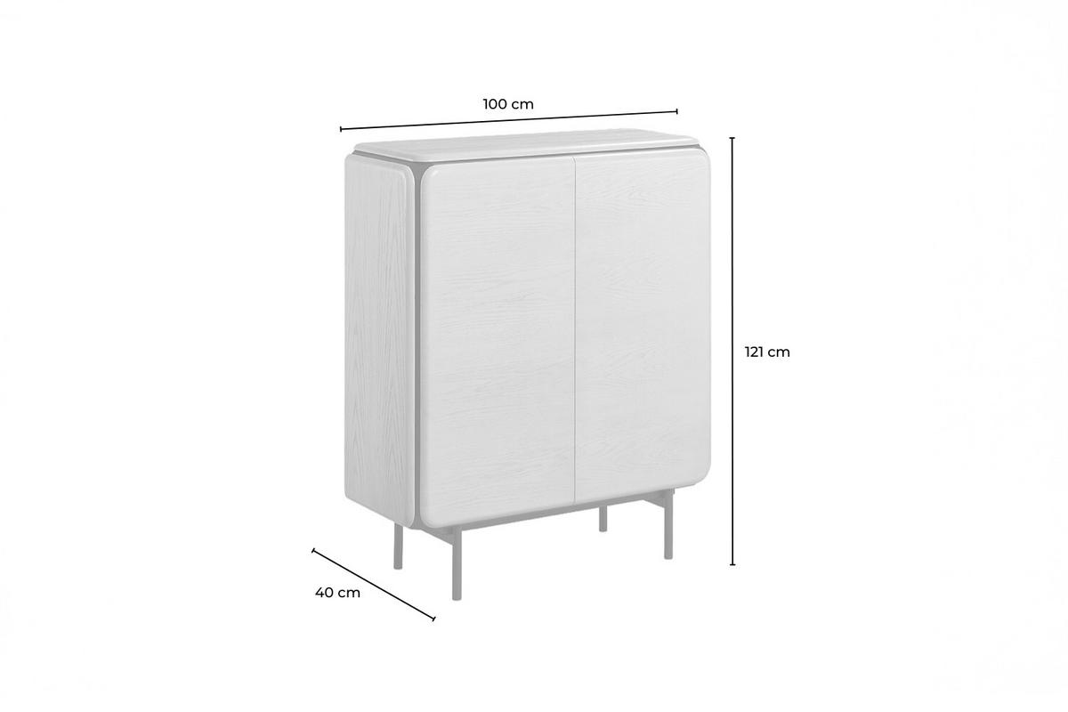 HIGHBOARD AVRIL Braun Eiche - Schwarz/Braun, Holzwerkstoff/Metall (100/121/40cm) - KAWOLA