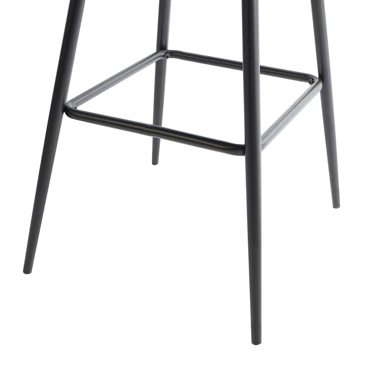 BARSTÜHLEN 2er-Set Schwarz Cornell - Schwarz/Braun, Metall (46/104/51cm) - Beliani