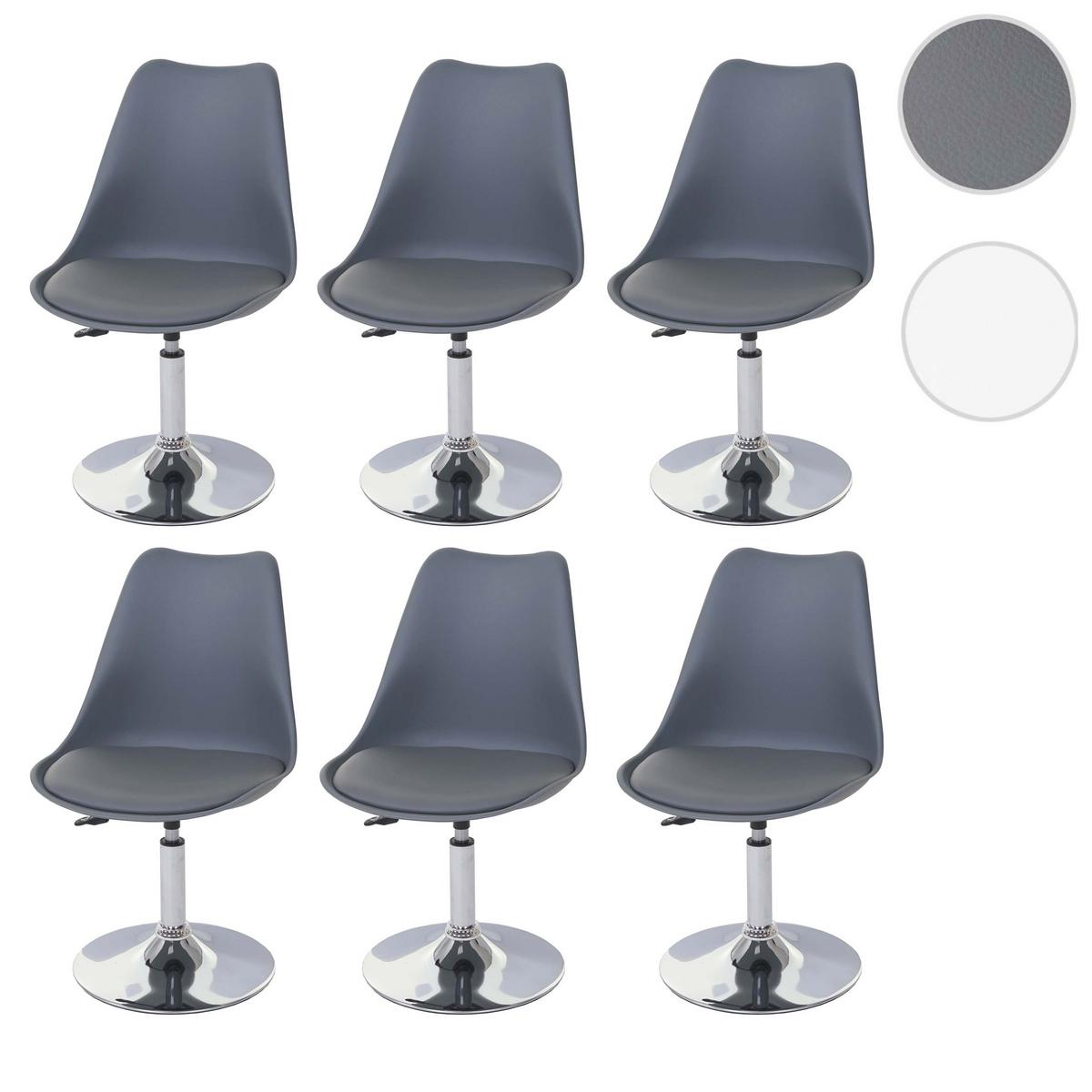 ESSZIMMERSTUHL Grau 6er-Set - Dunkelgrau/Grau, Textil (48/80/54cm) - MCW