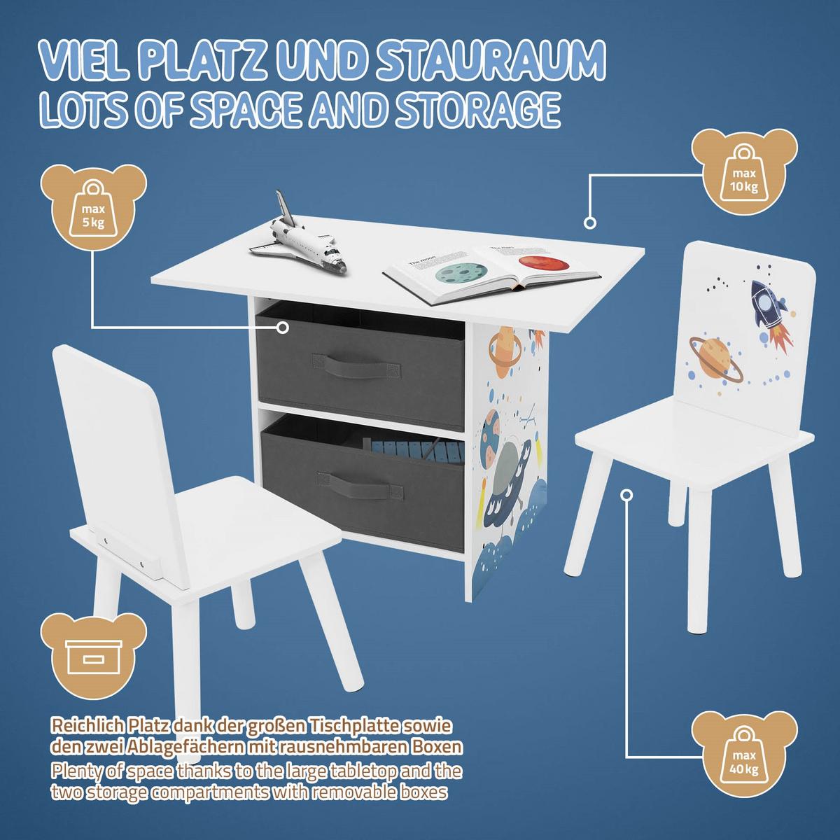SITZGRUPPE Kinder - Weiß, Holzwerkstoff (30.5/54/30.5cm) - Joyz