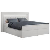 BOXBETT GOLD-6 LED 120/200 Weiß Kunstleder - H4 - Weiß, Holz/Textil (120/200cm) - MKS