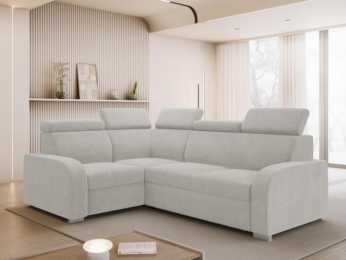 ECKSOFA Oslo 2rR1 80 - Silberfarben/Hellgrau, Holz/Kunststoff (250/200cm) - MIRJAN24