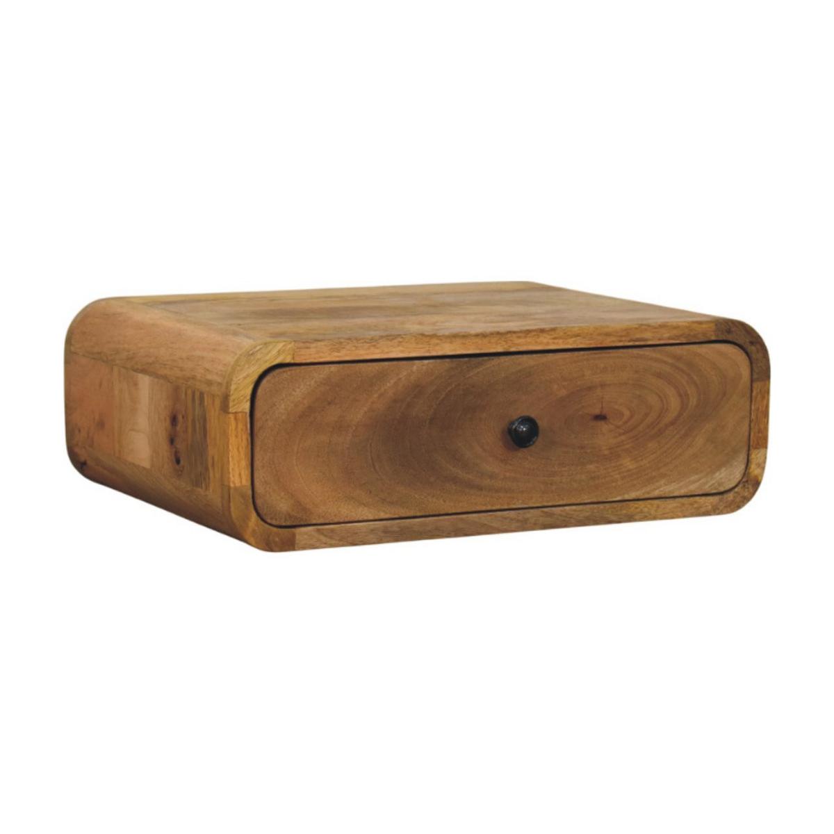 NACHTKASTEN Avora Wandmontiert Eichenoptik, 1 Schublade, Beige - Beige/Messingfarben, Holz/Metall (45/15/32cm) - Artisan Furniture