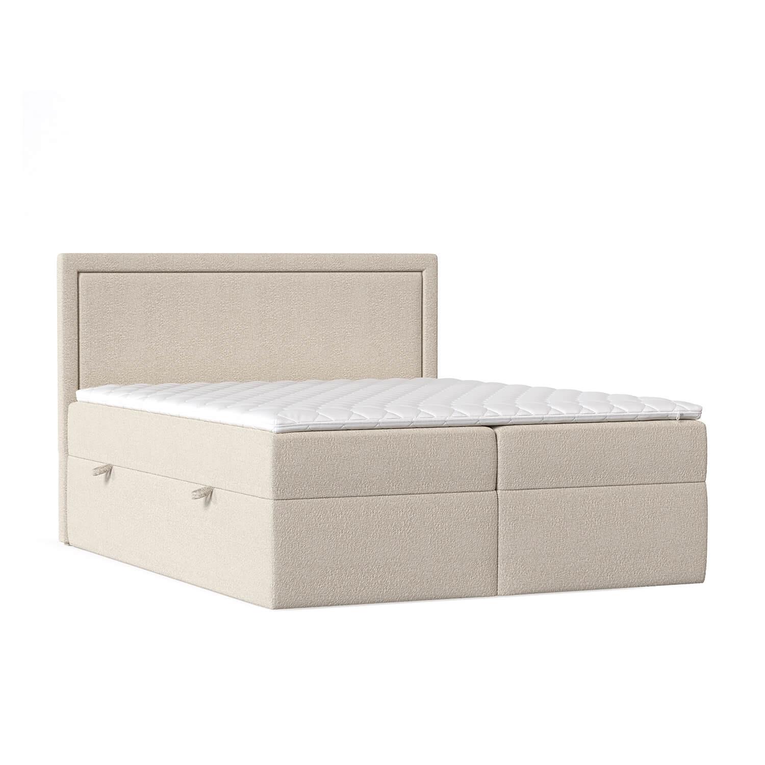 BOXBETT Jodan 140/200 cm Beige im Baloo Stoff - Beige/Schwarz, Holz/Holzwerkstoff (140/200cm) - AltaBeds