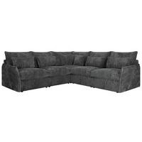 ECKSOFA VERSO L Dunkelgrau Cord - Dunkelgrau/Schwarz, Kunststoff/Textil (270/270cm) - MKS