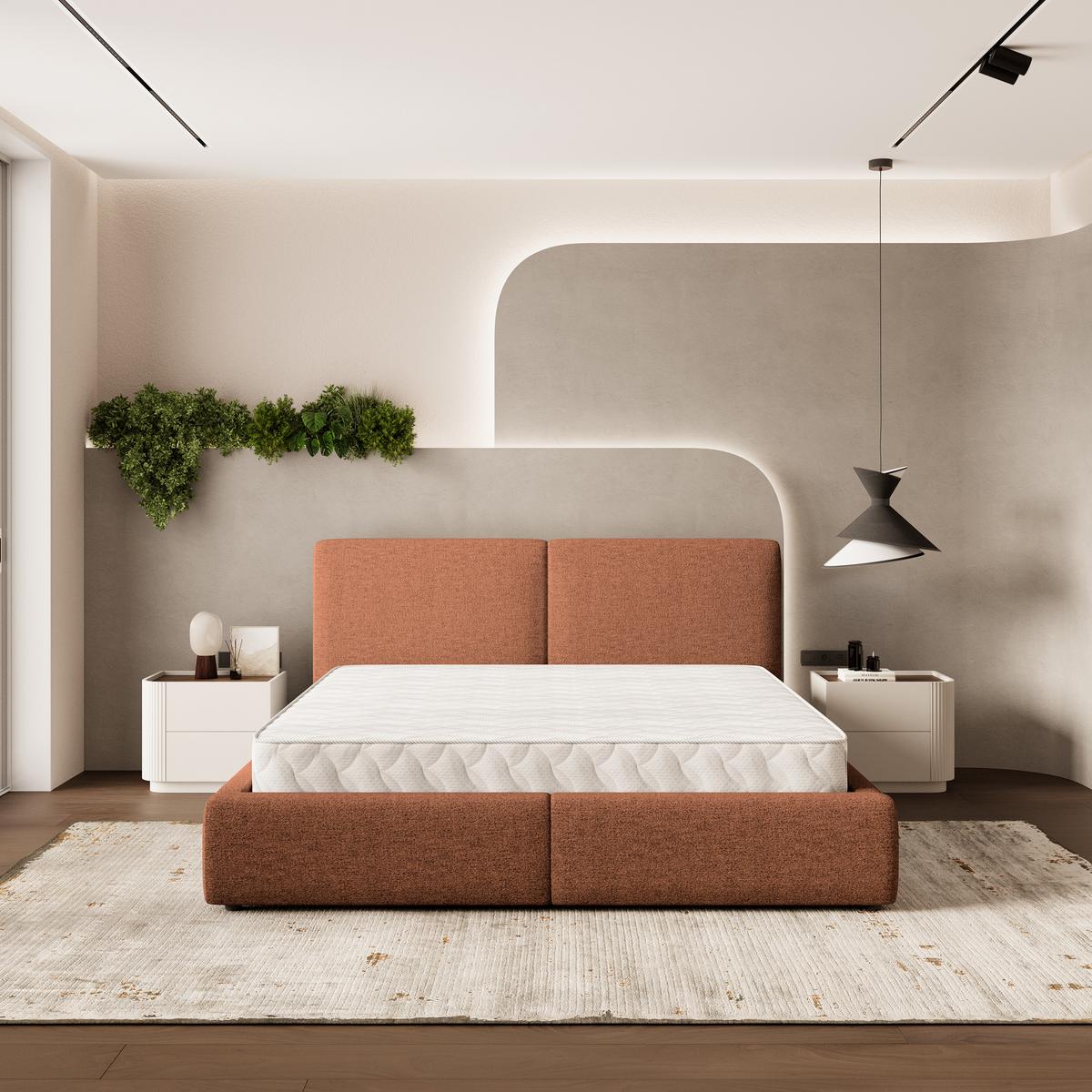 POLSTERBETT FELURO NV 200x200 cm mit Bettkästen - Kupferfarben - Kupferfarben, Holz/Textil - MASSENO