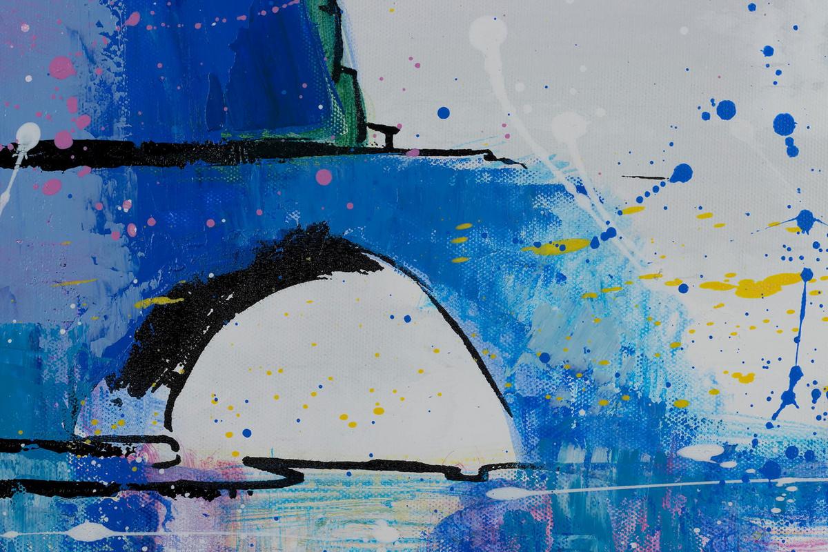 ACRYLBILD HANDGEMALT 120/60 cm - Grau, Holz/Textil (120/60cm) - KUNSTLOFT