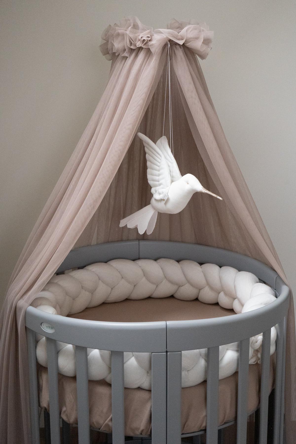 BABY Betthimmel Baldachin mit Himmelstange - Taupe, Textil - waldin