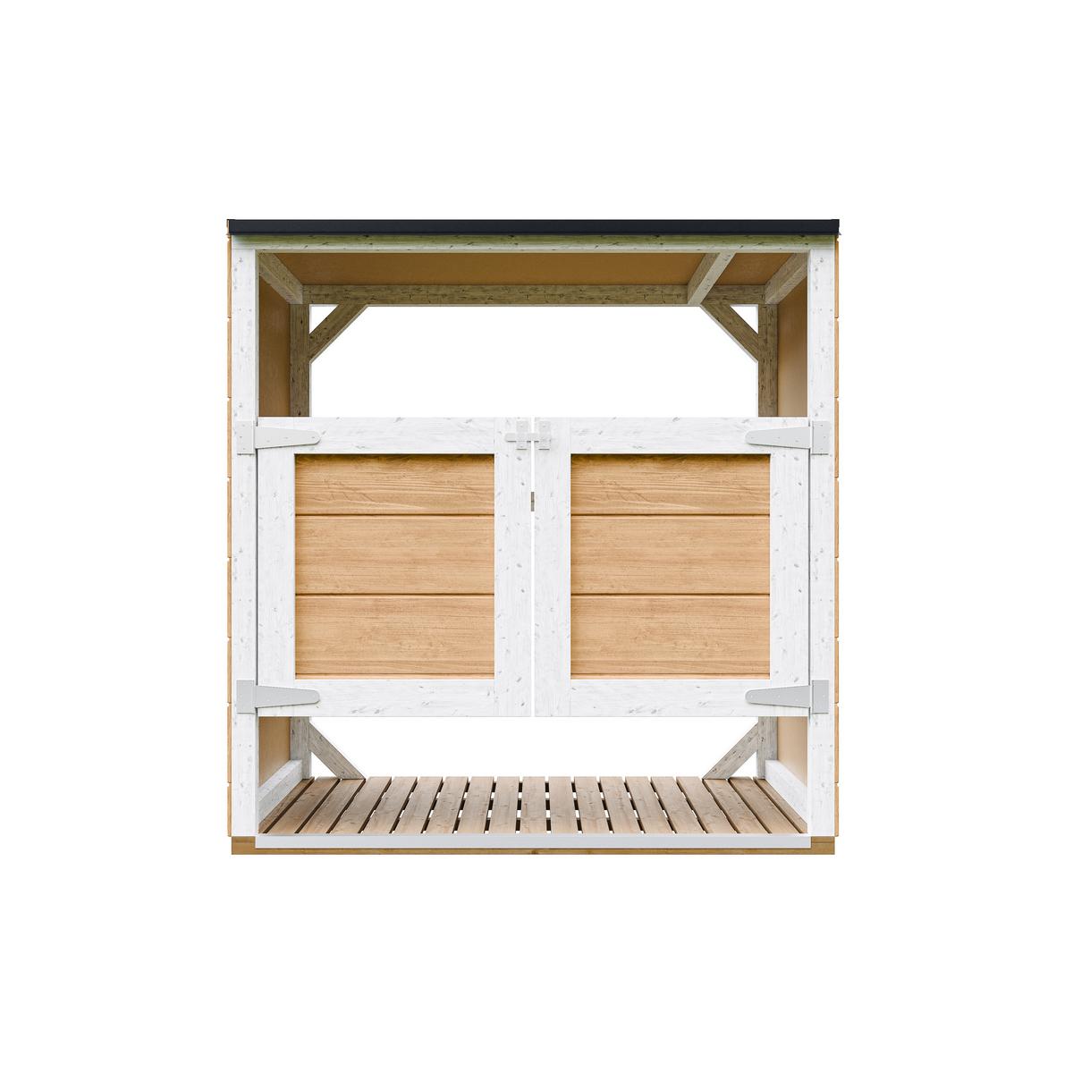 MÜLLTONNENBOX 2er 240L, M980A-HARVEST HONEY, aus wetterfestem LP Smartside Holz - Honig, Holz (153/159/75cm) - Timbela