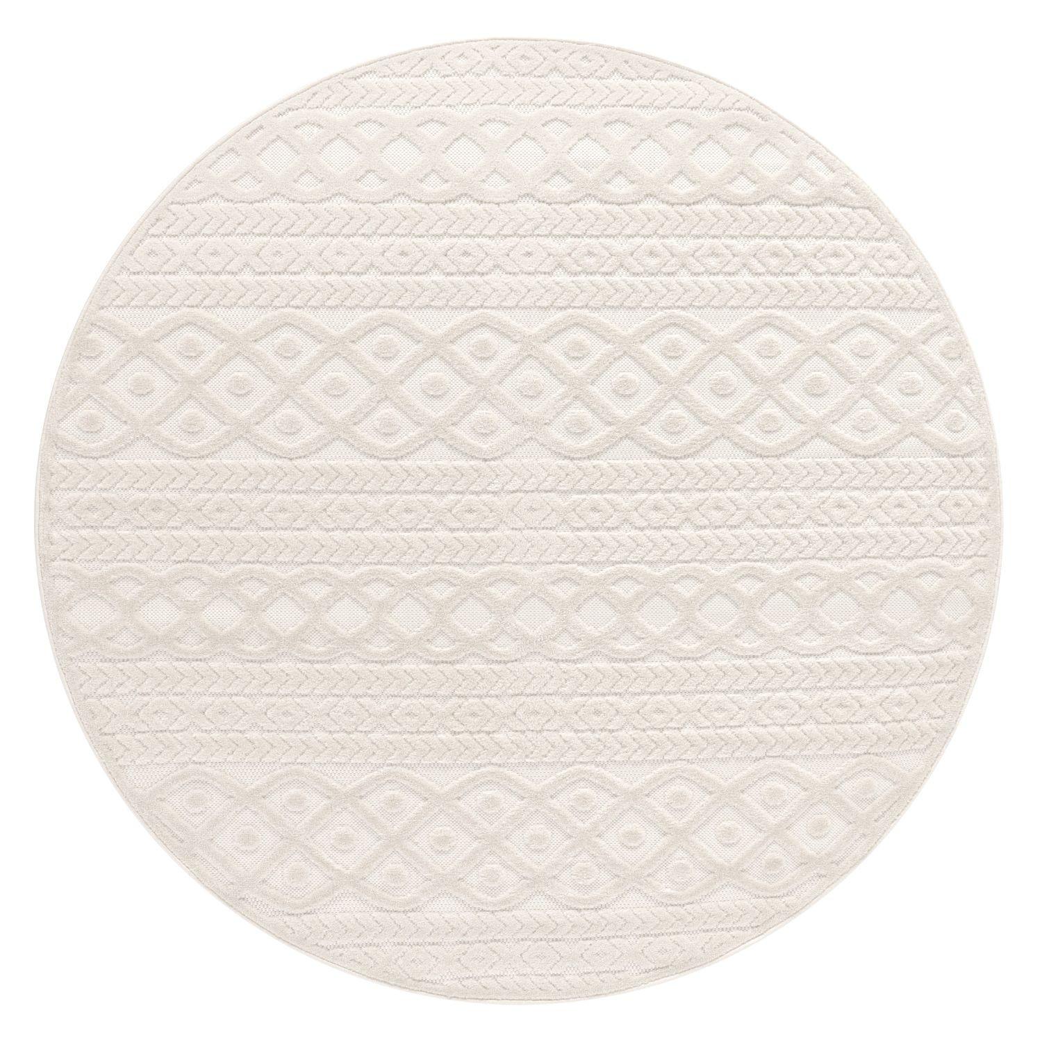 OUTDOORTEPPICH Ethno Creme Ø 120 cm - Creme, Kunststoff (120/120cm) - TT Home