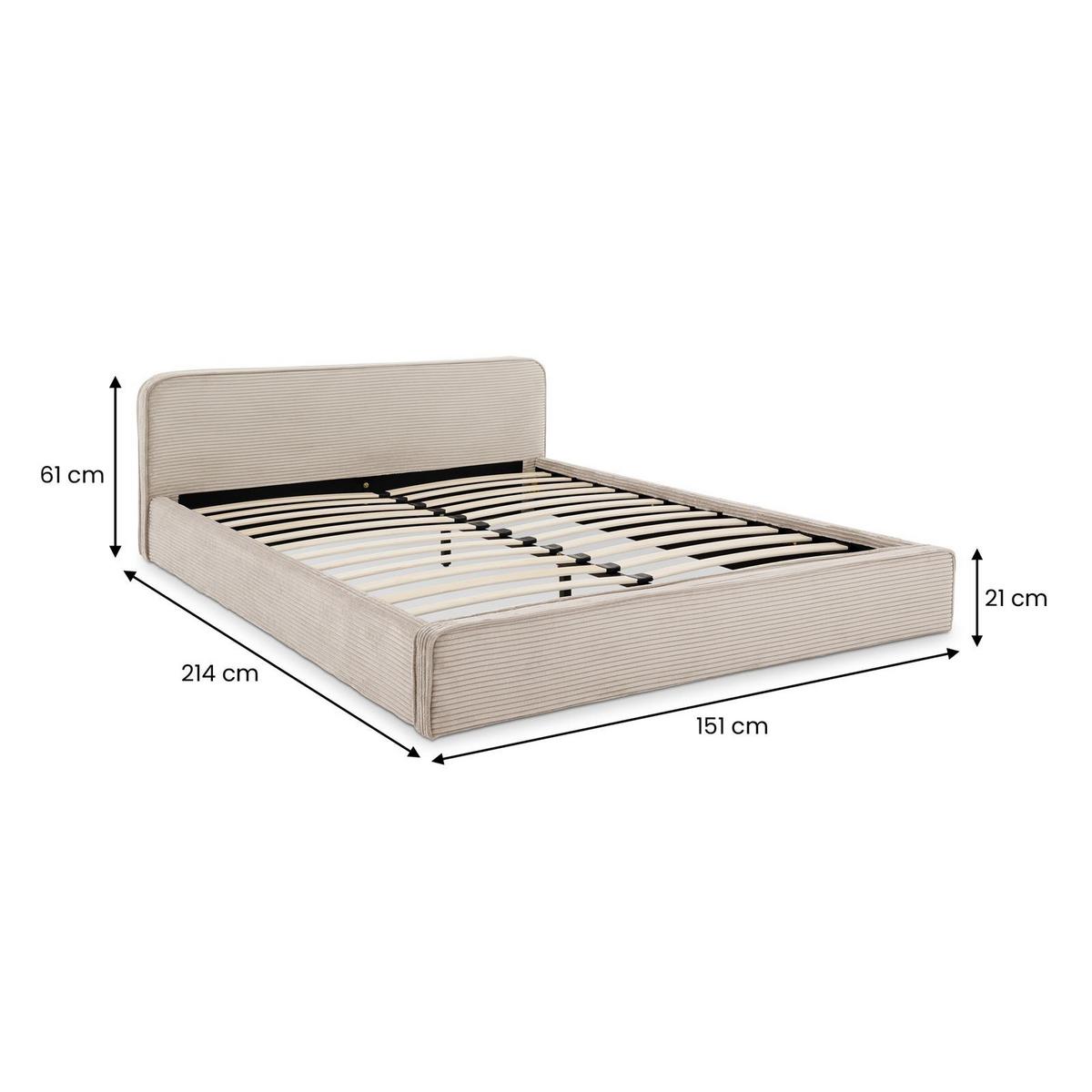 POLSTERBETT CURSIO 140X200 CM - Beige, Textil (140/200cm) - IDIMEX