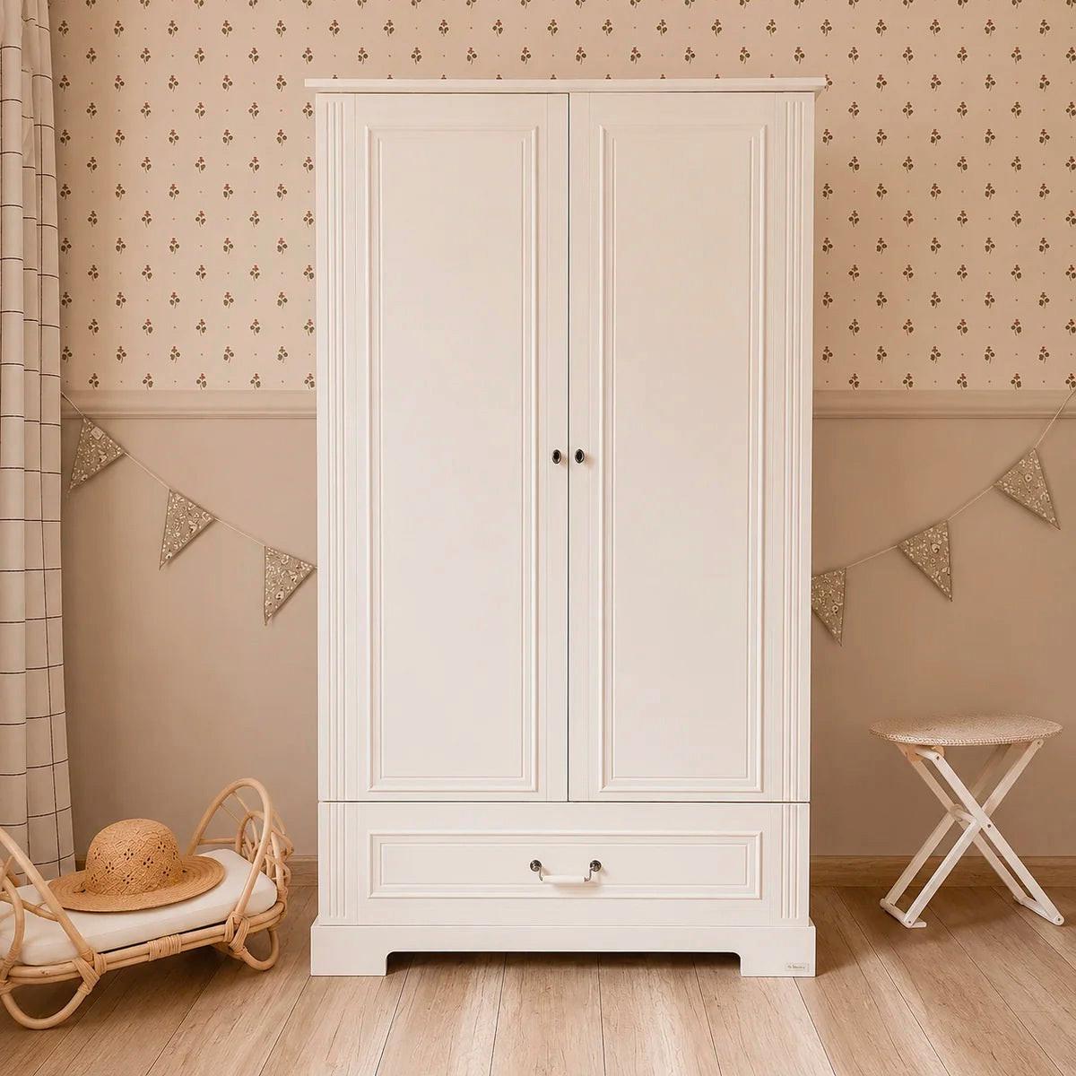 BABYKLEIDERSCHRANK 2 Türen Ines Weiß - Weiß, Holzwerkstoff (102/180/51cm) - Petits-meubles