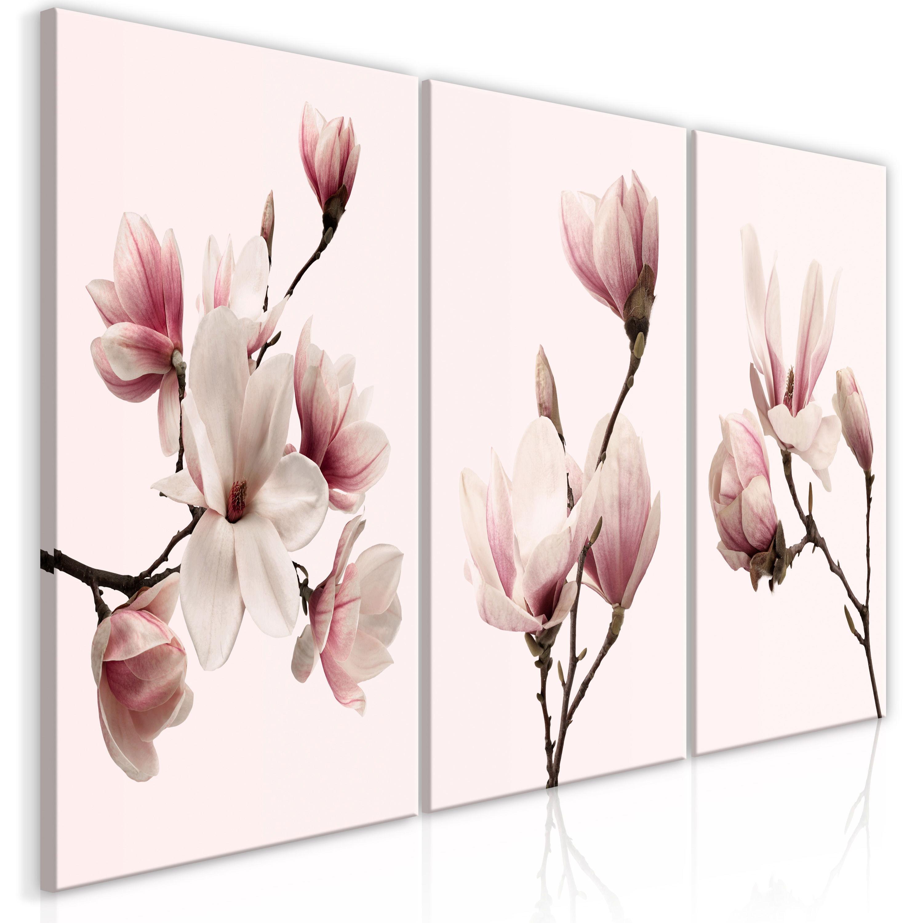 KUNSTDRUCK Rosa 60/30 cm - Pink/Braun, Textil (60/30cm) - KUNSTLOFT