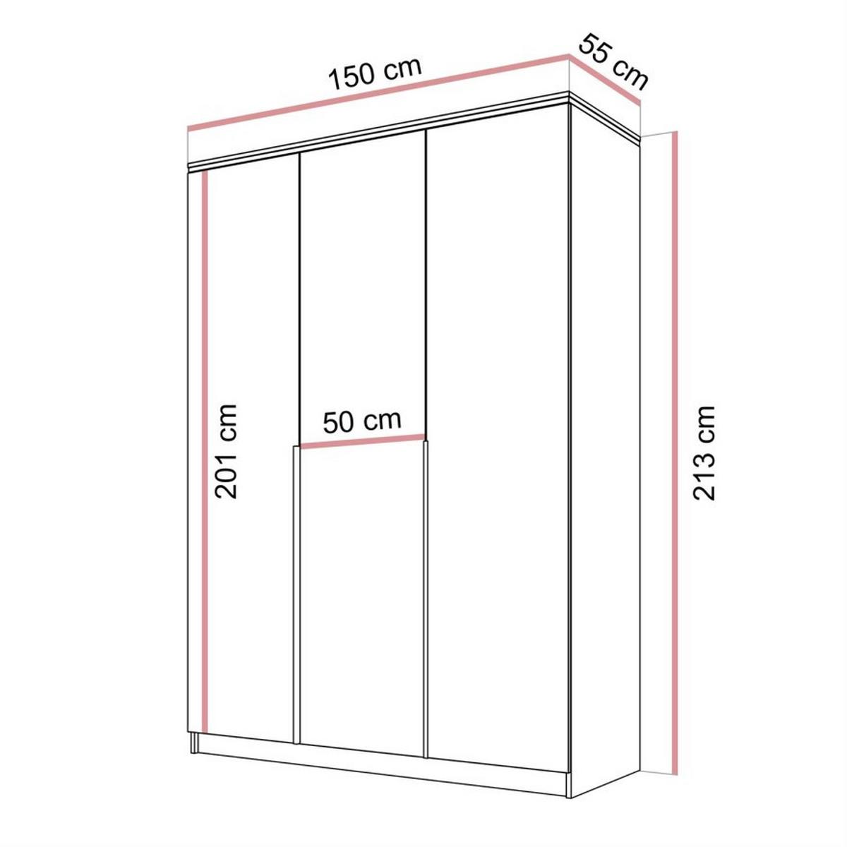 KLEIDERSCHRANK AURORA KASCHMIR 3D - Kaschmir, Holzwerkstoff (150/213/55cm) - Lookway