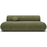 3-SITZER SCHLAFSOFA Olivgrün Chenille - Schwarz/Olivgrün, Kunststoff/Textil (214/74/100cm) - Selsey