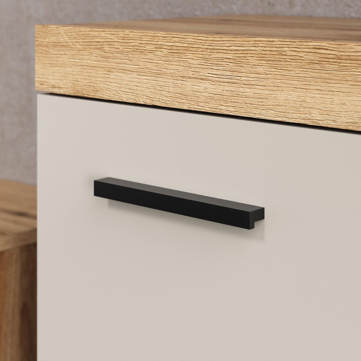 BADMÖBEL-SET Kaschmir, Evoke Eiche 4-teilig 164 x 184 cm, Badkombination in modernem Design - Kaschmir/Eichefarben, Glas/Holzwerkstoff (164/184/34cm) - Top.Furn
