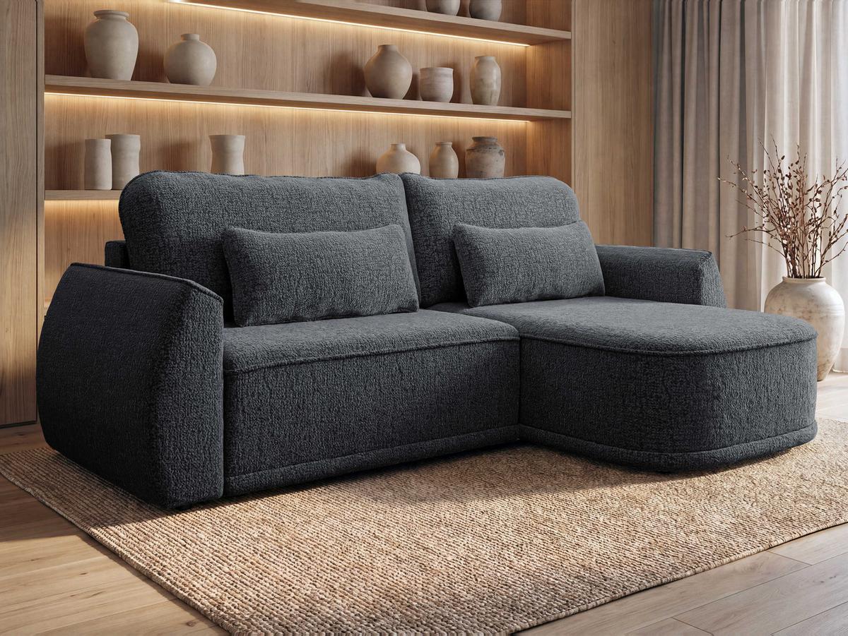 ECKSCHLAFSOFA Lorenzo - Graphitfarben/Schwarz, Holz/Kunststoff (260/165cm) - MIRJAN24