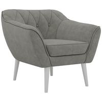 SESSEL PIRS - Grau Strukture - Weiße Beine - Platinfarben/Weiß, Holzwerkstoff/Textil (80/75/74cm) - MKS