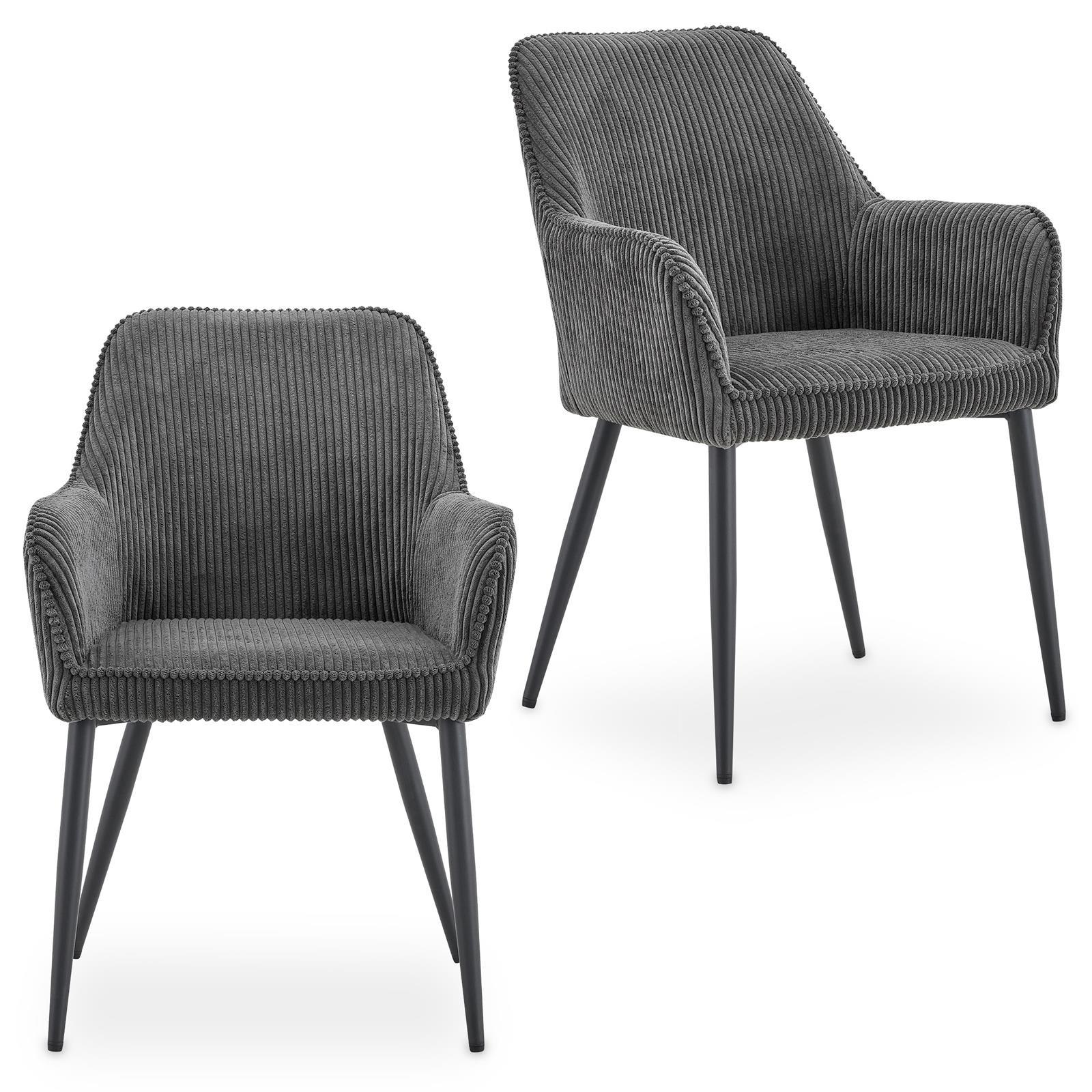 ESSZIMMERSTÜHLE VERONA 2er-Set grau - Grau, Textil (59/85/63cm) - IDIMEX