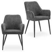 ESSZIMMERSTÜHLE VERONA 2er-Set grau - Grau, Textil (59/85/63cm) - IDIMEX